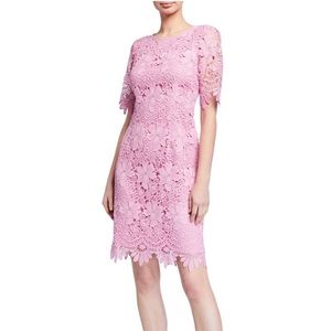 Tahari ASL pink lace sheath dress size 2